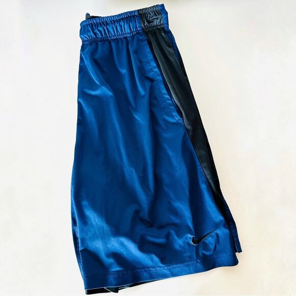 MENS NIKE Drifit Navy Blue Black Basketball Mesh Drawstring Workout Gym Shorts M - Picture 10 of 11